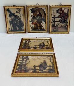 Vintage Hummel Miniature Framed Art Prints Made In Germany Wall/Shelf Decor $12 Each