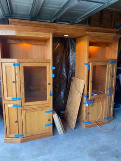 Solid Oak Entertainment Center