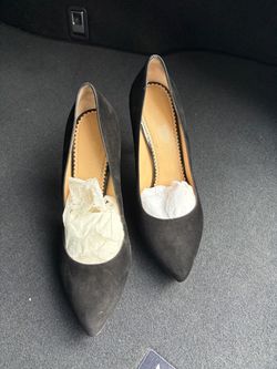Charlotte Olympia Black Suede High Heels Size 39.5 – Excellent Pre-Owned Condition – Original Box Included