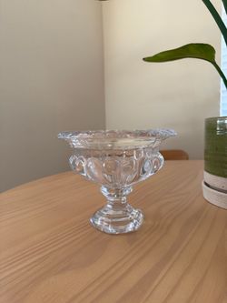 Clear Crystal Glass Pedestal Bowl
