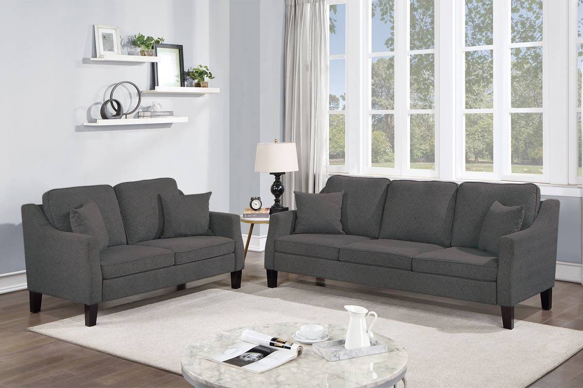 Gray Sofa And Love Seat Set (Free Delivery)