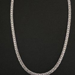 Flat Silver Plated 18” Chain Necklace