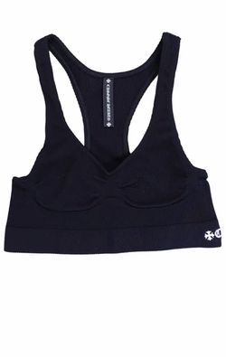 Chrome Hearts Black Ribbed Sports Bra XS – Rare Designer