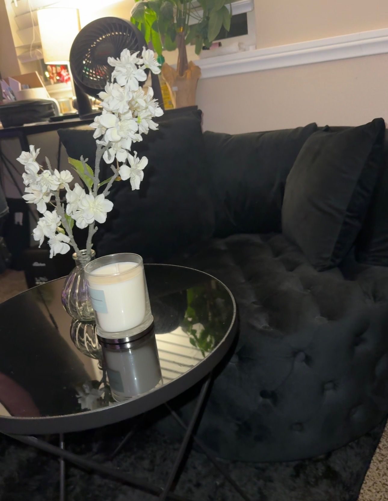 Cozy Small Couch Chair + Table