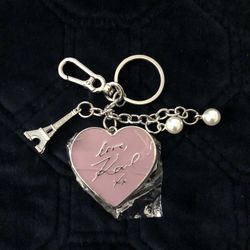 Karl Lagerfeld I LOVE KARL Charms Keychain Silver Metal