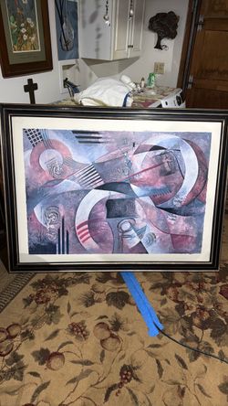 Large Framed Abstract Art Print