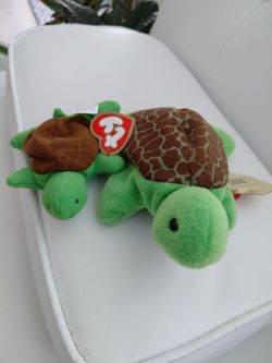 Beanie Baby Speedy the Turtle with small one