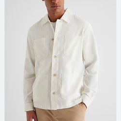 Express - Linen-blend Chore Shirt Jacket