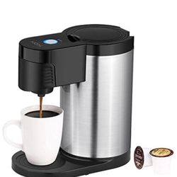 Single Serve Coffee Maker K Cup, Stainless Steel Coffee Machine for Most Single Cup Pods Including K-Cup Pods, Quick Brew Technology