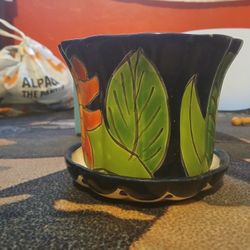 Small Tapered Talavera Flower Pot