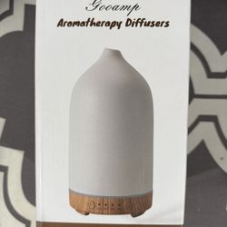 200ML Ceramic Essential Oil Diffuser - Ultrasonic Aromatherapy & Humidifier with 7-Color LED Lights, Auto Shut-Off, Wood Grain Base, 1H/3H/6H Timer | 