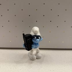 Brainy Smurf W/Phone, Glasses, Hat Collectible Toy Kids Disney 2"H Smurfs Movie