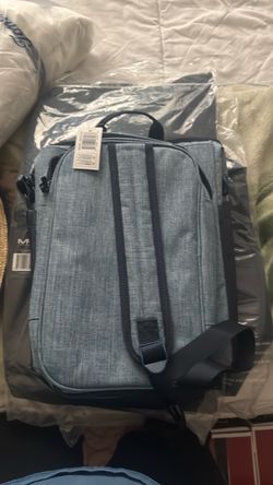 Blue Gray Convertible Backpack Messenger Bag