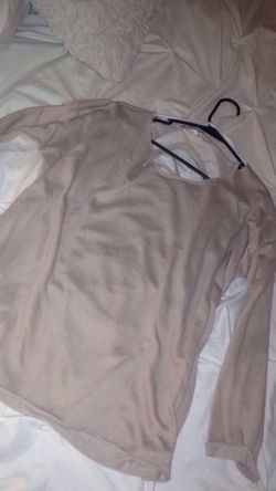 Oversized Tan Cut out Sweater