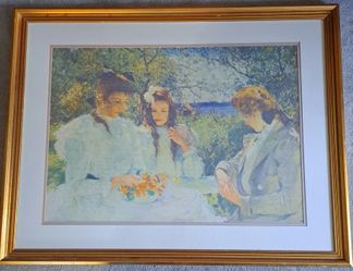 "Portrait of My Daughters" by American Impressionist Frank Weston Benson, created in 1907  
