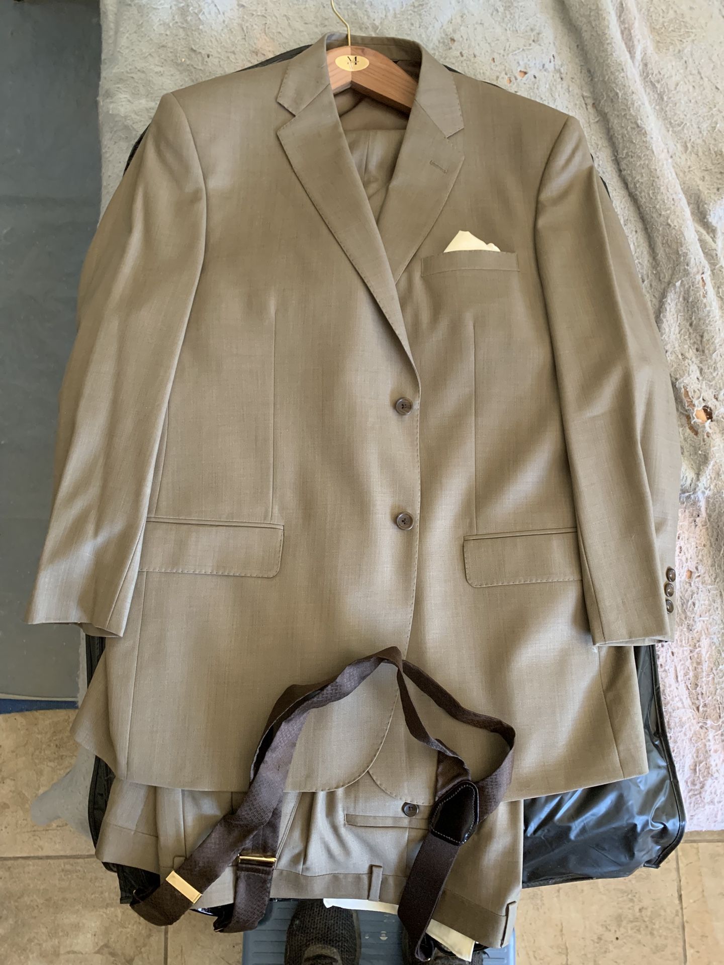Joseph Feiss Gold Super 120S men’s beige blue full suit