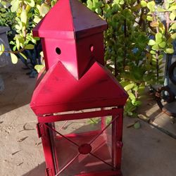 $9 Red Barn Garden Lantern 13" Tall 
