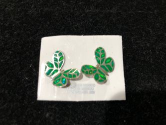 .925 silver Arete de Mariposas/ butterfly earrings