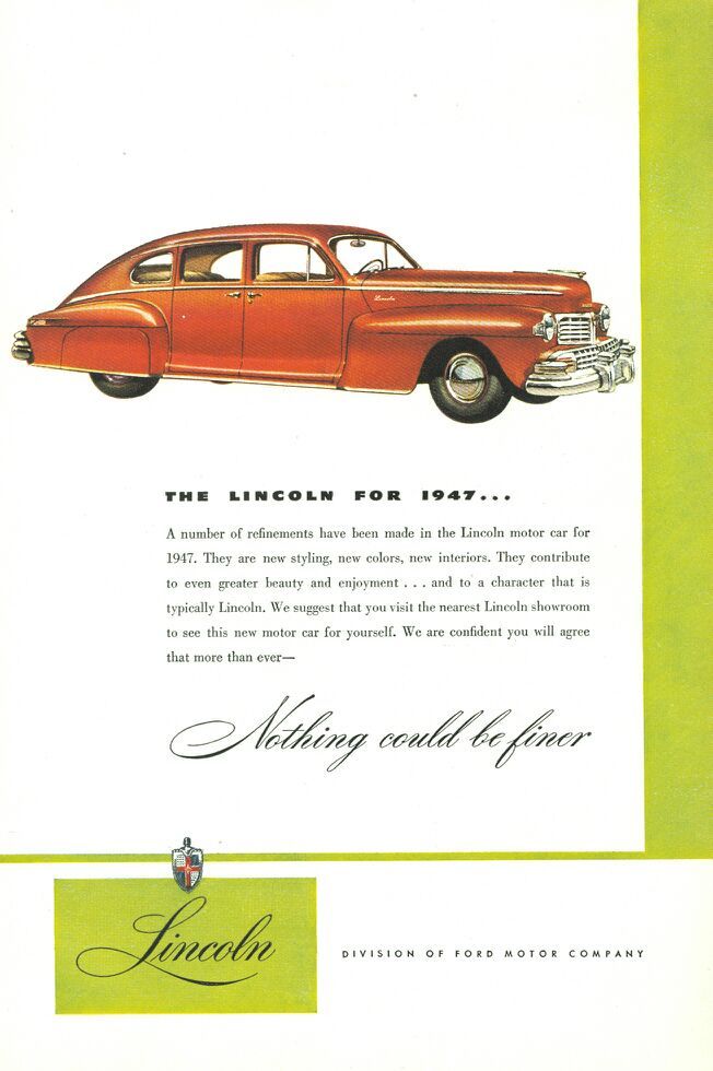 1947 Original Lincoln and Canadian Tourism Ads