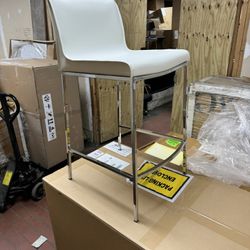 Brand New White Leather Counter Height Stool