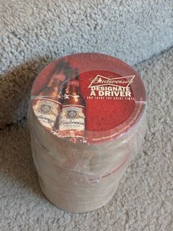 125 beer coasters sealed Budweiser designate a driver