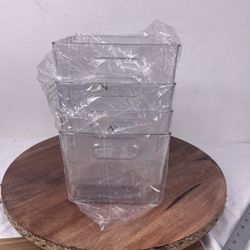 4 PCs Plastic Storage Bins