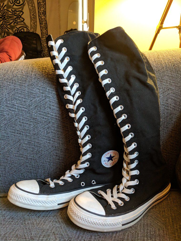 Size 8-womens Converse knee-high sneakers for Sale in VA - OfferUp