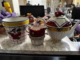 Ceramic Tea Pot and Extras