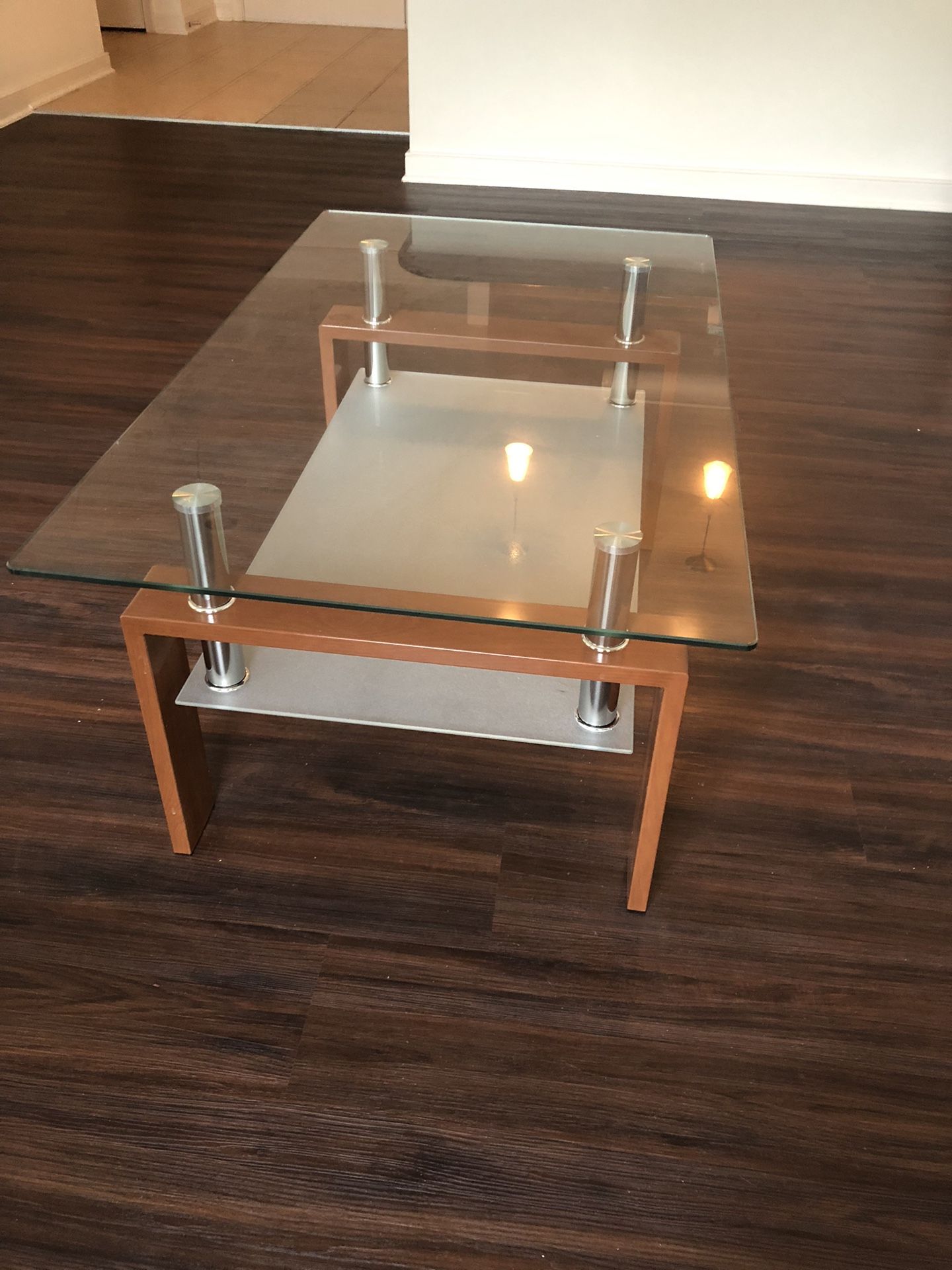 Modern Glass Top Coffee Table 