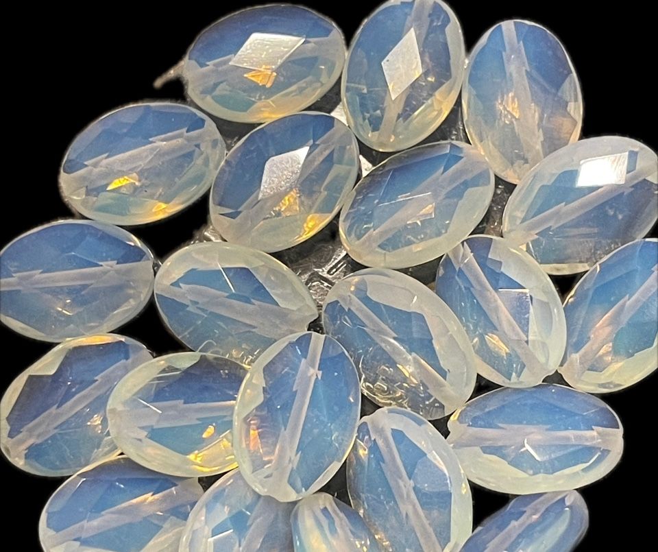 Over 20 Faceted 14mm Opalite Beads