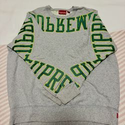 Supreme Crewneck (Gray/Green) – Medium