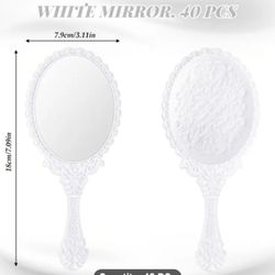 White Hand Held Mirrors