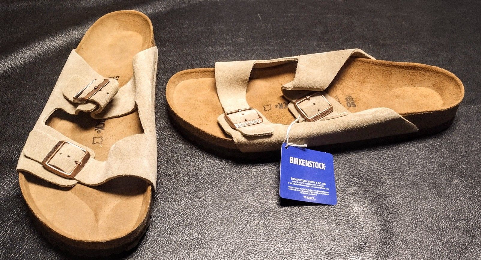 New Birkenstock Arizona Birkibuc Stone (Brown) Suede Sandals Mens Size EU 50 US 17