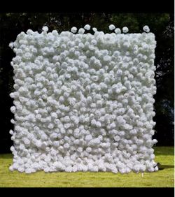 White 3D Floral Flower Wall Backdrop
