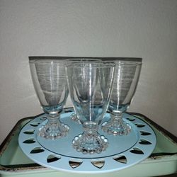 Vintage, Set, Of 4, Glasses, Beautiful.