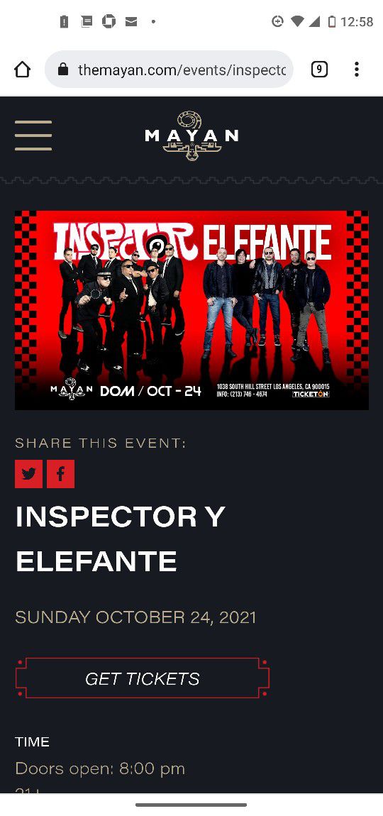 2 Inspector Elefante Tickets 