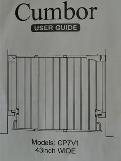 Cumber Gate NEW IN BOX CP7V1. 29.2"-43". White. Child or pet safety gate