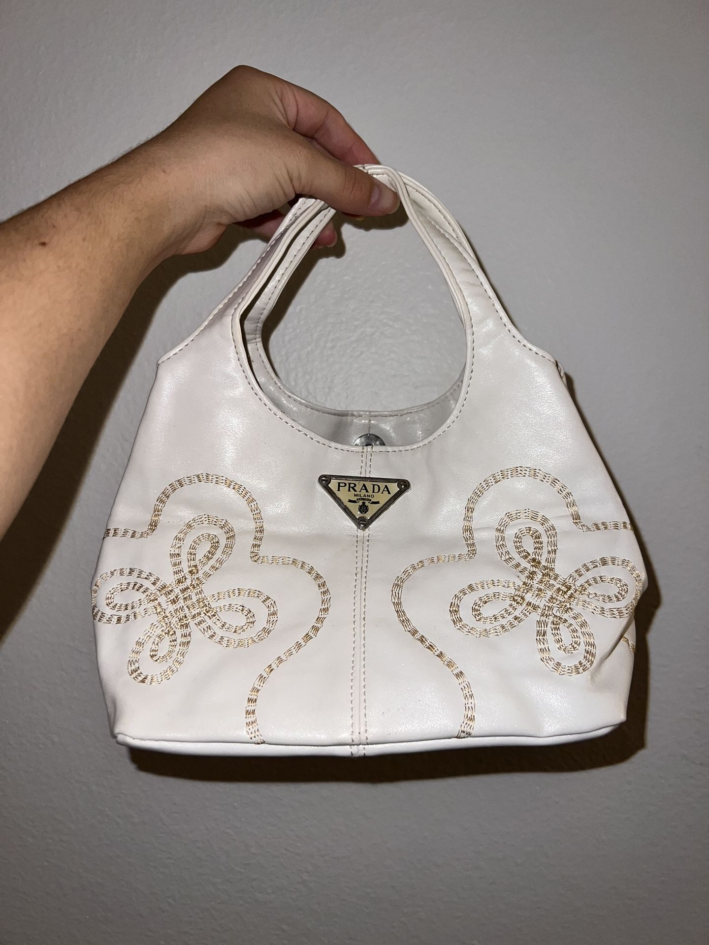 Vintage White Prada Shoulder Bag