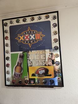 Vintage Super Bowl XXXII Official Bar Mirror