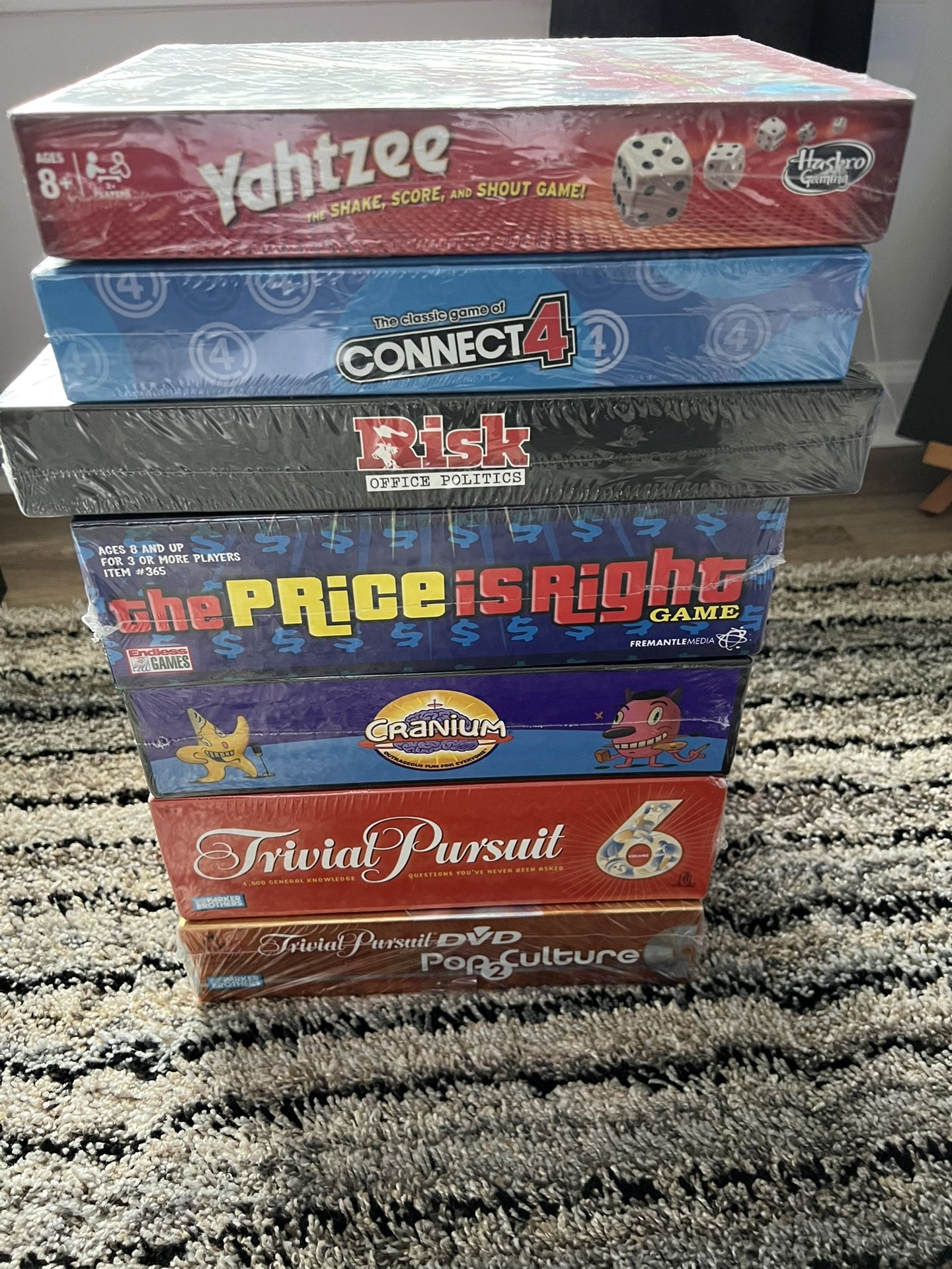 Board Game Lot – 7 Brand New, Sealed Games – Family Fun & Trivia!