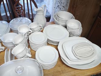Lot of Dinnerware, Bean Pot and Bread maker
