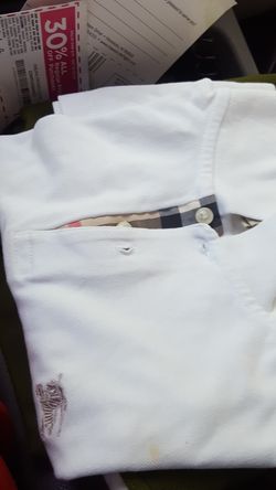 Burberry white polo