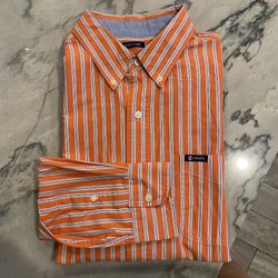 Men’s Chaps Button Down Striped Dress Shirt Large 