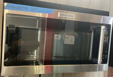 New Open Box ….KitchenAid 2.0 cuft Over the range microwave in stainless steel with Sensor Cooking.