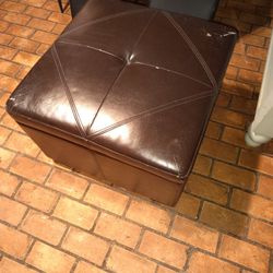 Faux Leather Storage/ Ottoman
