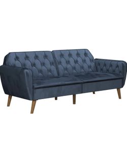 Memory Foam Futon, Blue Velvet