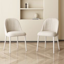 Dining Chairs Set of 2,Modern Kitchen & Dining Room Chair w/ Metal Legs/Juego de 2 sillas de comedow