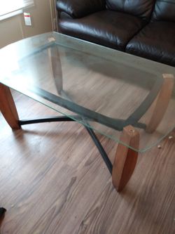 Glass table with matching end table