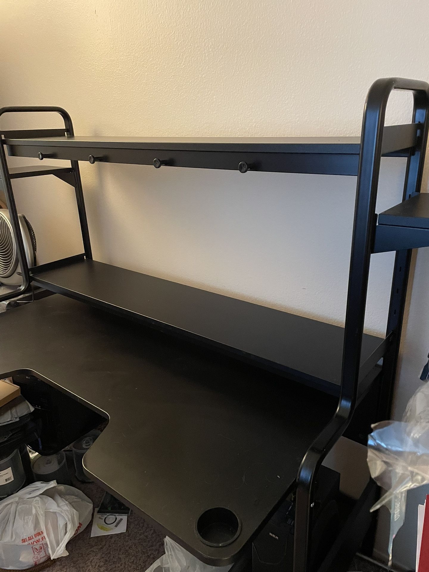 55” Wide By 52” Tall Black Metal Desk