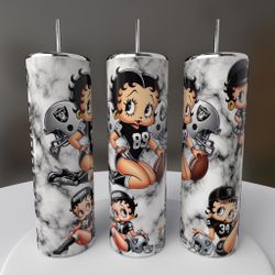 Las Vegas Raiders Betty Boop Football Tumbler